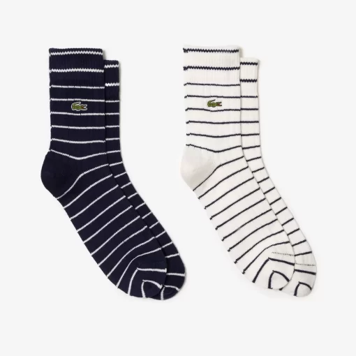 Lacoste Socks-2-Pack Short Striped Cotton Socks