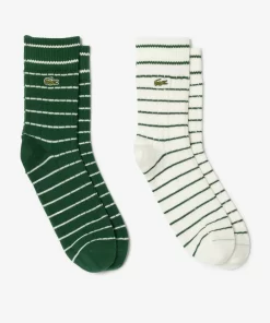 Lacoste Socks-2-Pack Short Striped Cotton Socks