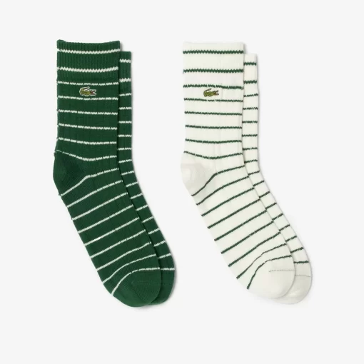 Lacoste Socks-2-Pack Short Striped Cotton Socks