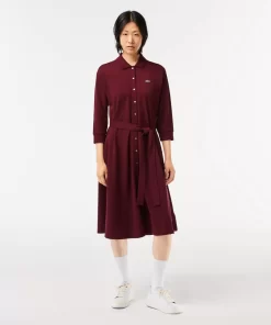 Lacoste Dresses & Skirts-3/4 Sleeve Cotton Pique Polo Dress