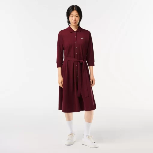 Lacoste Dresses & Skirts-3/4 Sleeve Cotton Pique Polo Dress