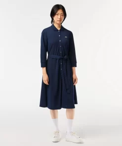 Lacoste Dresses & Skirts-3/4 Sleeve Cotton Pique Polo Dress