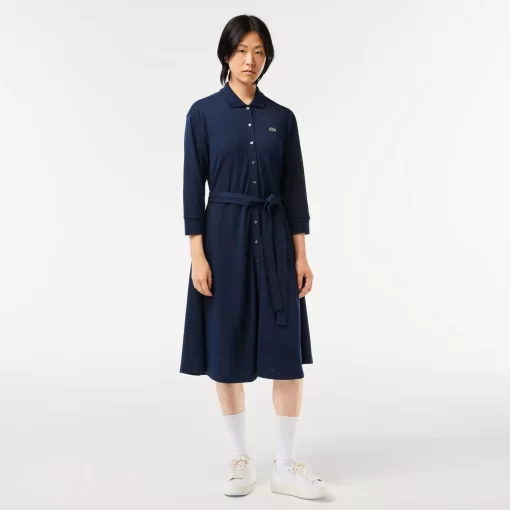 Lacoste Dresses & Skirts-3/4 Sleeve Cotton Pique Polo Dress