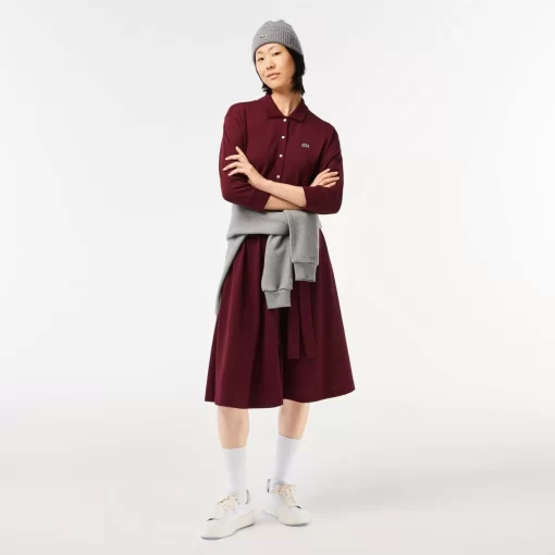 Lacoste Dresses & Skirts-3/4 Sleeve Cotton Pique Polo Dress