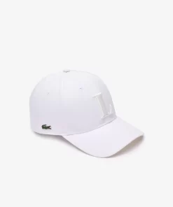 Lacoste Caps & Hats-3D Embroidered Cotton Twill Baseball Cap