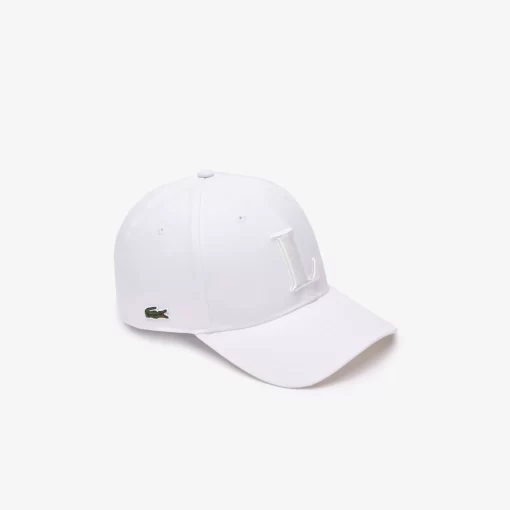 Lacoste Caps & Hats-3D Embroidered Cotton Twill Baseball Cap