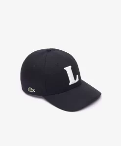 Lacoste Caps & Hats-3D Embroidered Cotton Twill Baseball Cap