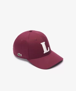 Lacoste Caps & Hats-3D Embroidered Cotton Twill Baseball Cap