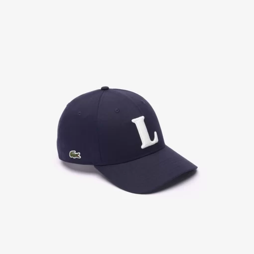 Lacoste Caps & Hats-3D Embroidered Cotton Twill Baseball Cap