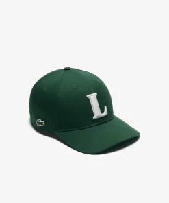 Lacoste Caps & Hats-3D Embroidered Cotton Twill Baseball Cap