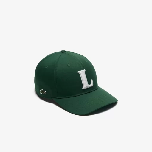 Lacoste Caps & Hats-3D Embroidered Cotton Twill Baseball Cap