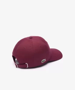 Lacoste Caps & Hats-3D Embroidered Cotton Twill Baseball Cap