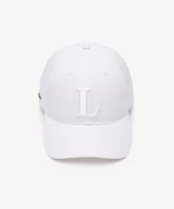 Lacoste Caps & Hats-3D Embroidered Cotton Twill Baseball Cap