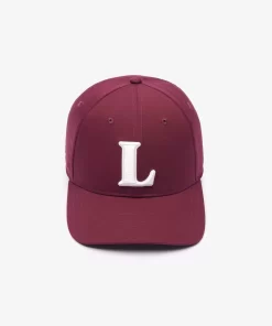 Lacoste Caps & Hats-3D Embroidered Cotton Twill Baseball Cap