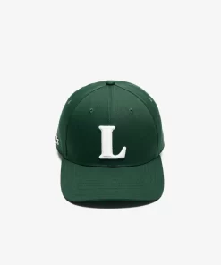 Lacoste Caps & Hats-3D Embroidered Cotton Twill Baseball Cap