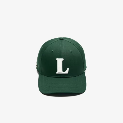 Lacoste Caps & Hats-3D Embroidered Cotton Twill Baseball Cap