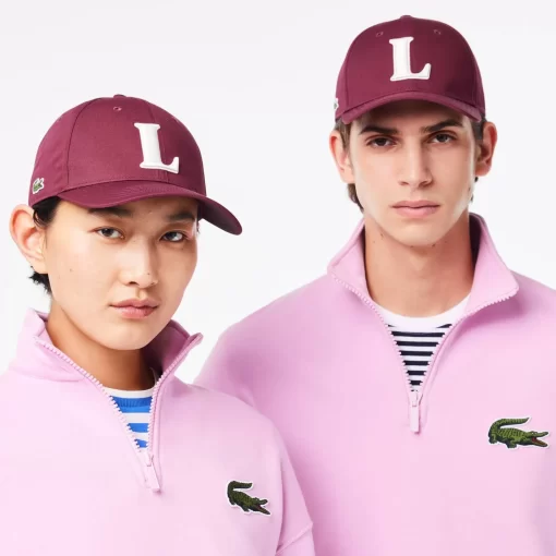 Lacoste Caps & Hats-3D Embroidered Cotton Twill Baseball Cap