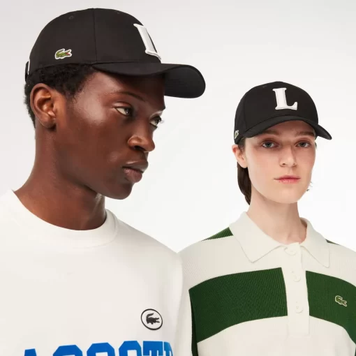 Lacoste Caps & Hats-3D Embroidered Cotton Twill Baseball Cap