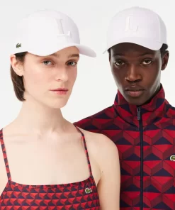 Lacoste Caps & Hats-3D Embroidered Cotton Twill Baseball Cap