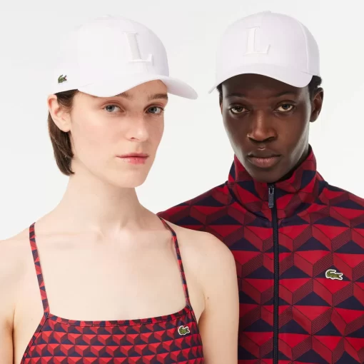 Lacoste Caps & Hats-3D Embroidered Cotton Twill Baseball Cap