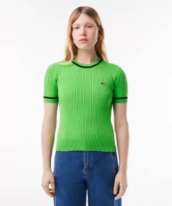 Lacoste Knitwear-3D Knit Seamless Crew Neck Sweater