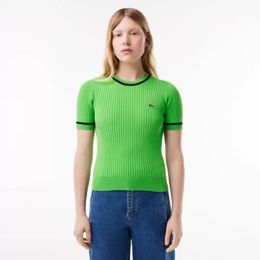 Lacoste Knitwear-3D Knit Seamless Crew Neck Sweater