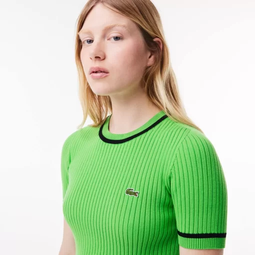 Lacoste Knitwear-3D Knit Seamless Crew Neck Sweater