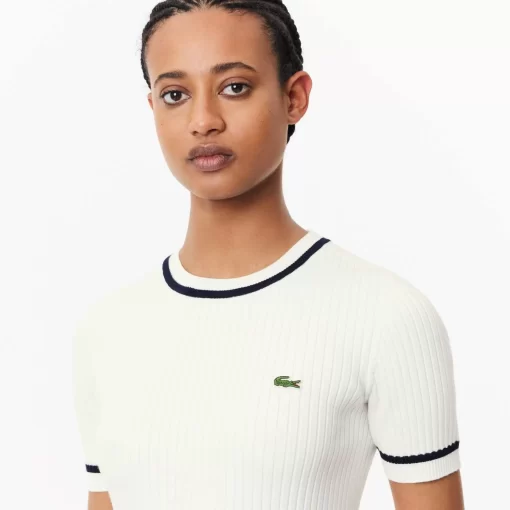 Lacoste Knitwear-3D Knit Seamless Crew Neck Sweater