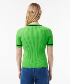 Lacoste Knitwear-3D Knit Seamless Crew Neck Sweater