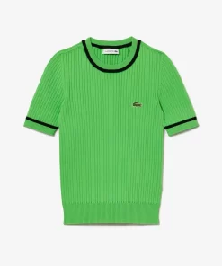 Lacoste Knitwear-3D Knit Seamless Crew Neck Sweater