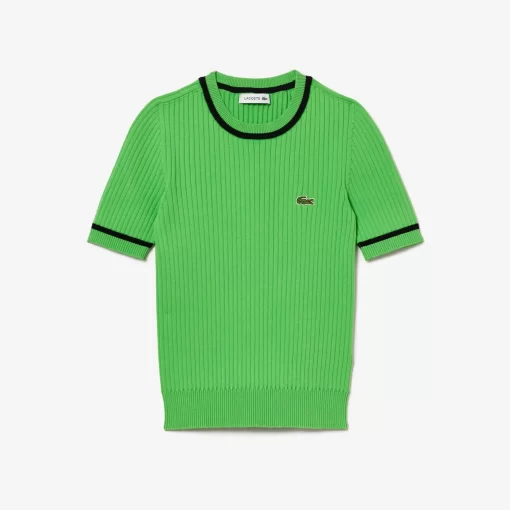 Lacoste Knitwear-3D Knit Seamless Crew Neck Sweater