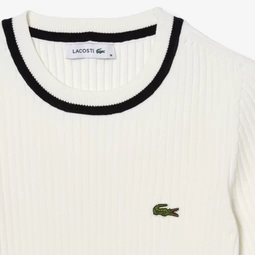 Lacoste Knitwear-3D Knit Seamless Crew Neck Sweater