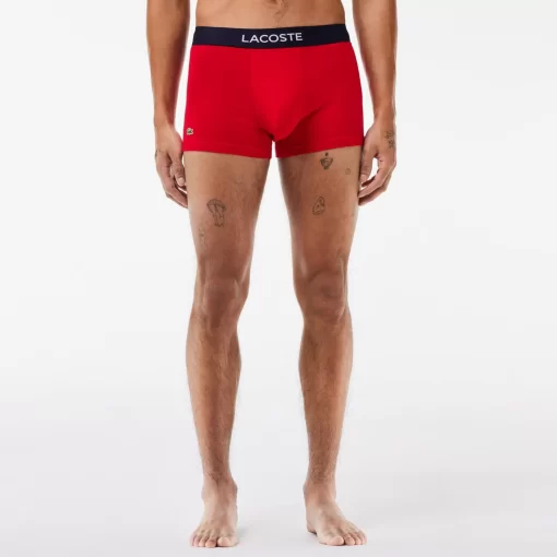 Lacoste Underwear & Lounge Wear-3-Pack Contrast Branded Trunks