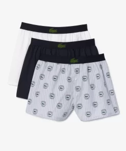 Lacoste Underwear & Lounge Wear-3-Pack Cotton Poplin Boxers