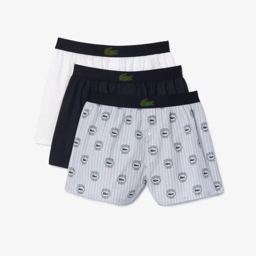 Lacoste Underwear & Lounge Wear-3-Pack Cotton Poplin Boxers