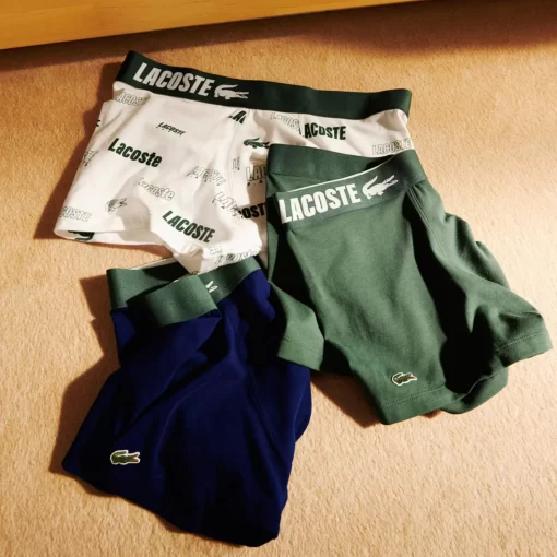 Lacoste Underwear & Lounge Wear-3-Pack Stretch Cotton Trunks