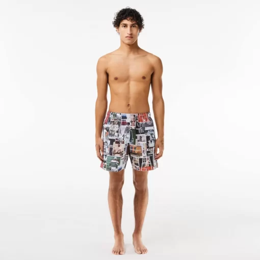 Lacoste Swimwear-70'S Print Swim Trunks