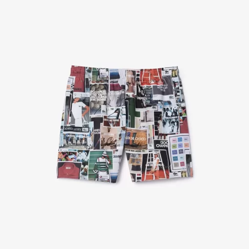 Lacoste Swimwear-70'S Print Swim Trunks