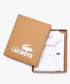 Lacoste Accessories-Baby Organic Cotton Pique Bodysuit In Recycled Cardboard Box Set