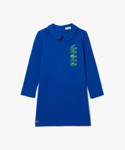 Lacoste Girl Clothing-Back Closure Crocodile Polo Dress