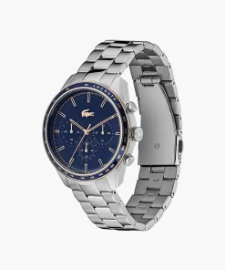 Lacoste Watches-Boston Chrono Watch - Navy With Stainless Steel Strap