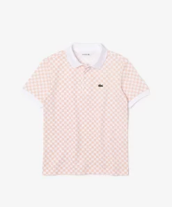 Lacoste Clothing-Boys' Checkerboard Print Cotton Pique Polo Shirt