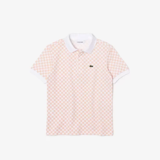 Lacoste Clothing-Boys' Checkerboard Print Cotton Pique Polo Shirt