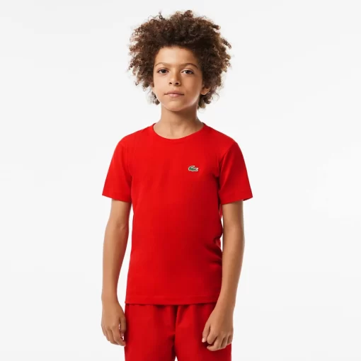 Lacoste Boy Clothing-Boys' Sport Breathable Cotton Blend T-Shirt