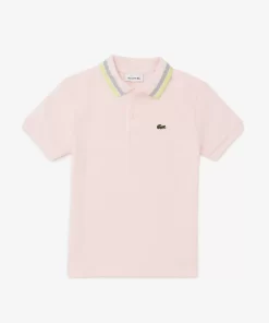 Lacoste Boy Clothing-Boys' Tricolour Collar Cotton Petit Pique Polo