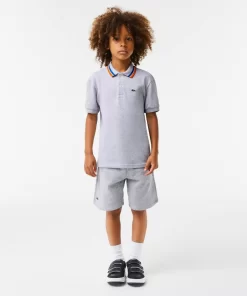 Lacoste Boy Clothing-Boys' Tricolour Collar Cotton Petit Pique Polo