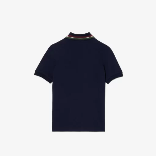 Lacoste Boy Clothing-Boys' Tricolour Collar Cotton Petit Pique Polo