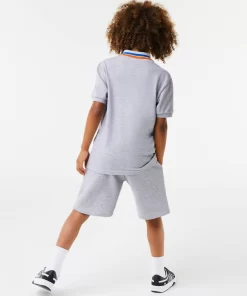 Lacoste Boy Clothing-Boys' Tricolour Collar Cotton Petit Pique Polo