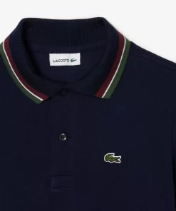 Lacoste Boy Clothing-Boys' Tricolour Collar Cotton Petit Pique Polo