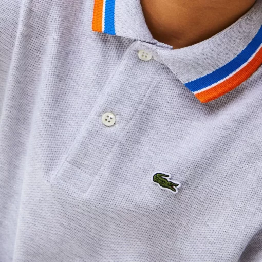 Lacoste Boy Clothing-Boys' Tricolour Collar Cotton Petit Pique Polo